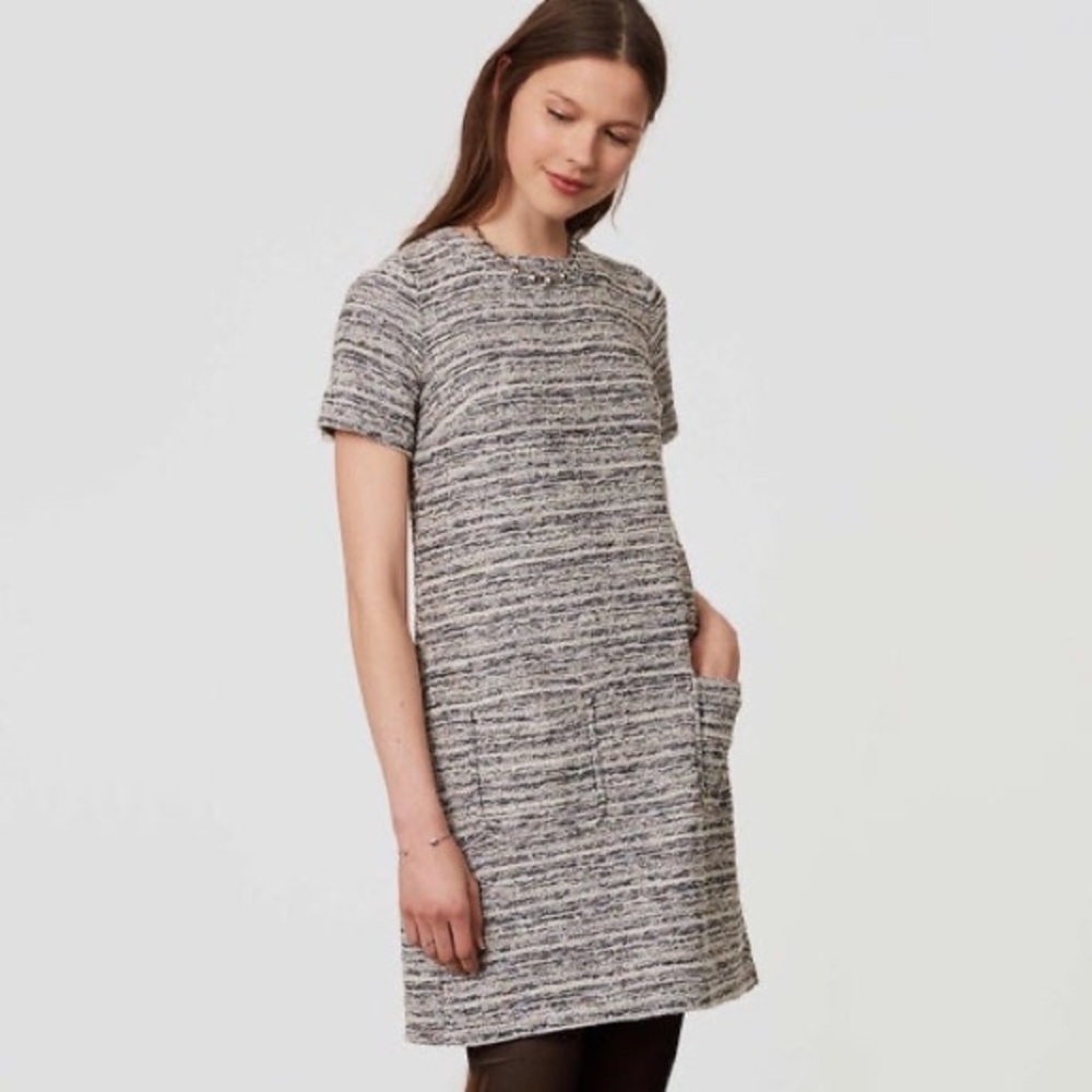 LOFT boucle dress multicolor SZ small